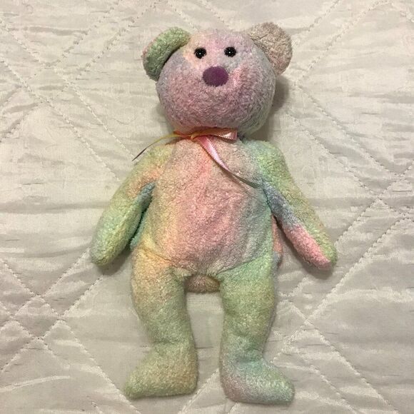 1999 TY Beanie Baby GROOVY‎ The Ty-Dyed Bear - Picture 1 of 4